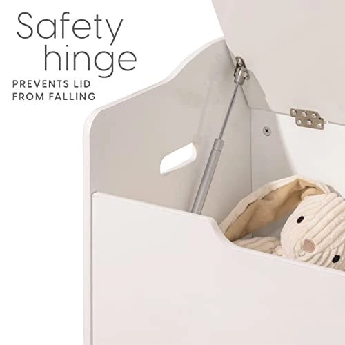 Milliard Wooden Toy Box And Storage Chest With Seating Bench - For Kids And Babies – Girls And Boys - White - Large 3 Milliard Wooden Toy Box And Storage Chest With Seating Bench - For Kids And Babies – Girls And Boys - White - Large - Image 3