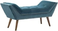 Guyou Tufted Storage Bench For Bedroom End Of Bed With Arms, Velvet Armed Entryway Bench With Storage Upholstered 51” Ottoman Bench With Nailed Trim For Window Seat Foyer Living Room (Black) -Safavieh Furniture 31vnhkm9ZpL. AC