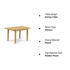 East West Furniture VAC-Oak-C Dining Chairs, Upholstered Seat & Modern NFT T Dining Room Table Rectangular Tabletop And 53.5 X 31.5 X 29-Oak Finish 18 East West Furniture VAC-Oak-C Dining Chairs, Upholstered Seat & Modern NFT T Dining Room Table Rectangular Tabletop And 53.5 X 31.5 X 29-Oak Finish -Safavieh Furniture 31wJF2SucKL