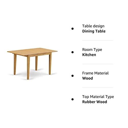 East West Furniture VAC-Oak-C Dining Chairs, Upholstered Seat & Modern NFT T Dining Room Table Rectangular Tabletop And 53.5 X 31.5 X 29-Oak Finish 5 East West Furniture VAC-Oak-C Dining Chairs, Upholstered Seat & Modern NFT T Dining Room Table Rectangular Tabletop And 53.5 X 31.5 X 29-Oak Finish - Image 5