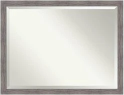 Amanti Art Vanity Framed Bathroom Mirror, Glass Size 22 X 28, Alta Brown Grey -Safavieh Furniture 31wYG9w8Y L. AC