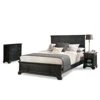 Bedford Queen Bed Headboard, Footboard, Rails And Matching Wood Panel Bed Chest And Nightstand Set In Black