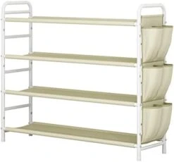 SUOERNUO Shoe Rack Storage Organizer 4 Tier Free Standing Metal Shoe Shelf Compact Shoe Organizer With Side Bag For Entryway Closet Bedroom, Grey 21 SUOERNUO Shoe Rack Storage Organizer 4 Tier Free Standing Metal Shoe Shelf Compact Shoe Organizer With Side Bag For Entryway Closet Bedroom, Grey -Safavieh Furniture 31wrGcdgnOL. AC