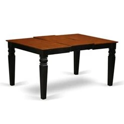 East West Furniture Wet-BCH-TL Wooden Kitchen Table With Cherry Rectangular Tabletop And 60 X 42 X 30-Black Finish -Safavieh Furniture 31wuASjpMDL