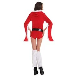 MatureGirl Women's Christmas Snap Crotch Lingerie Sexy Plush Bodydolls Long Sleeve Hooded Underwear With Belt & Foot Cover Plus Size Nightshirts For Women 3X (Red, One Size) -Safavieh Furniture 31wyolrtmSL