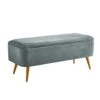 Ball & Cast Upholstered Velvet Storage Bench 44"W X 16"D X 18"H Grey,Golden Powder Coating Legs Set Of 1