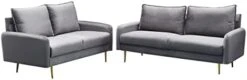 INSTORY Velvet Sofa Set Modern Sofa & Loveseat Set 2 Piece Tufted Couch Set With Metal Legs For Living Room, Office, Bedroom - Ginger 27 INSTORY Velvet Sofa Set Modern Sofa & Loveseat Set 2 Piece Tufted Couch Set With Metal Legs For Living Room, Office, Bedroom - Ginger -Safavieh Furniture 31xB4SAZ0L. AC 1