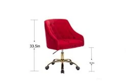 N/A ZOBIDO Home Office Task Chair With Wheels, Velvet Seashell Back Swivel Desk Chair, For Kids, Women, Girls Living Room, Vanity (red) -Safavieh Furniture 31xBVcpLDSL