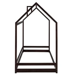 Twin House Bed, Floor Bed, Tent Bed, Wood Bed Frame With Roof For Toddlers Kids Boys Girls Teens, Box Spring Needed, Espresso -Safavieh Furniture 31xBymuMzXL