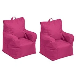 Factory Direct Partners 13302-RS Cali Alpine Sack Bean Bag Chair, Dirt-Resistant Coated Oxford Fabric - Raspberry (2-Pack) -Safavieh Furniture 31xEZml KFS
