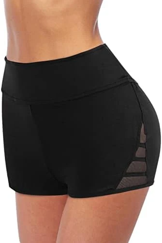 MatureGirl Women's High Waist Fitness Running Non- Yoga Shorts Yoga Pants Men Shorts (Black, L) 8 MatureGirl Women's High Waist Fitness Running Non- Yoga Shorts Yoga Pants Men Shorts (Black, L) - Image 8