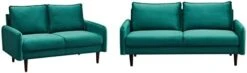 INSTORY Modern Sofa Set Velvet Sofa & Loveseat Set 2 Piece Tufted Couch Set With Wooden Legs For Living Room, Office - Space Blue -Safavieh Furniture 31xp1NJzEQL. AC