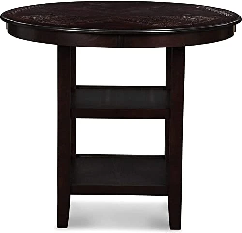 New Classic Furniture Gia 5-Piece Round Counter Height Dining Set With 1 Dining Table And 4 Chairs, 42-Inch, Ebony 3 New Classic Furniture Gia 5-Piece Round Counter Height Dining Set With 1 Dining Table And 4 Chairs, 42-Inch, Ebony - Image 3