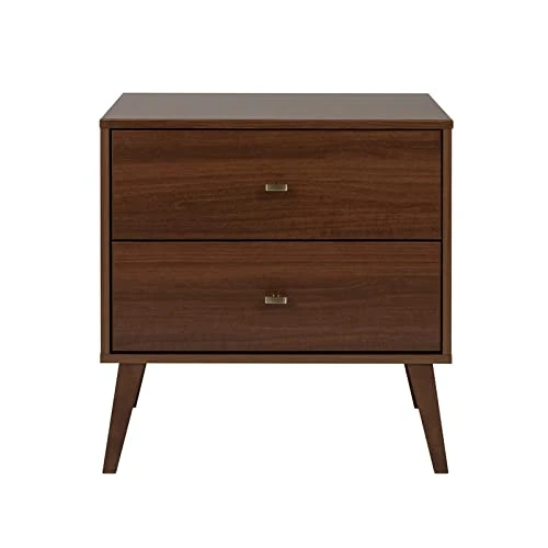 Pemberly Row Mid-Century Wood 2 Drawer Nightstand In Cherry 1 Pemberly Row Mid-Century Wood 2 Drawer Nightstand In Cherry