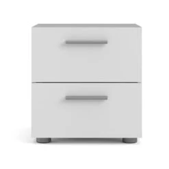 Home Square 2 Piece Bedroom Set With 2 Two Drawer Nightstands In White -Safavieh Furniture 31ycrXnwAFL