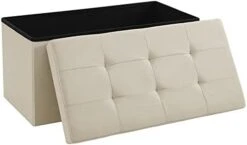 SONGMICS 30 Inches Folding Storage Ottoman Bench, Storage Chest, Foot Rest Stool, Navy Blue ULSF47IN -Safavieh Furniture 31yeG8HhcpL. AC