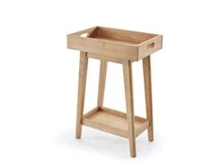 Simply Nursery Retro Side Table | Hazelnut Finish | Solid Wood | Modern Design