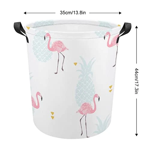 HoaMoya Collapsible Pink Flamingo And Pineapple Laundry Hamper Tropical Nursery Hamper Large Waterproof Clothes Toy Storage Basket Bin For Kids Boys Girls Bedroom Bathroom 2 HoaMoya Collapsible Pink Flamingo And Pineapple Laundry Hamper Tropical Nursery Hamper Large Waterproof Clothes Toy Storage Basket Bin For Kids Boys Girls Bedroom Bathroom - Image 2