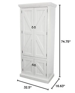 American Heartland Rustic Double Door Pantry, Bright White -Safavieh Furniture 31ythaL6I1L