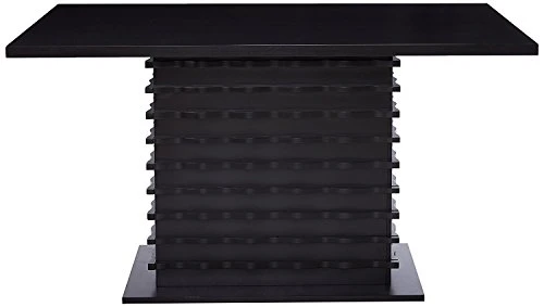 King's Brand Black Finish Wood Wave Design Dining Room Kitchen Table 3 King's Brand Black Finish Wood Wave Design Dining Room Kitchen Table - Image 3