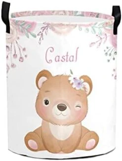 Rose Floral Elephant Personalized Laundry Hamper ,Custom Name Collapsible Waterproof Laundry Basket Storage Bins With Handle For Clothes,Toy,Nursery -Safavieh Furniture 31z2iS3I0NL. AC
