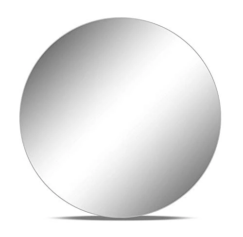 WGV Large Round Mirror Plate 14" Diameter, 4.5 Mm Thickness, Frameless Sanded Edges, Quality Thick Tray, Home Event Party Wedding Table Centerpiece Wall Decor, 1 Piece 1 WGV Large Round Mirror Plate 14" Diameter, 4.5 Mm Thickness, Frameless Sanded Edges, Quality Thick Tray, Home Event Party Wedding Table Centerpiece Wall Decor, 1 Piece