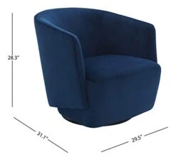 Amazon Brand - Rivet Coen Modern Velvet Upholstered Accent Swivel Chair, 30"W, Ink Blue -Safavieh Furniture 31zEy1p4WYL
