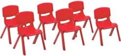Costzon Plastic Stackable School Chairs, 6 Pack, Kids Learning Chairs With 11 Inch Seat Height, Carrying Handle, Waterproof Children Chairs For Playrooms, Schools, Daycares And Home (6 Pack, Red) -Safavieh Furniture 41 7cDPlMoL. AC