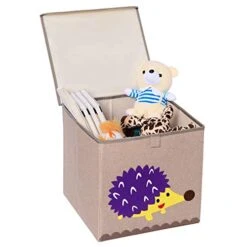 Hunjay Foldable Animal Toy Box With Lid Washable Kids Storage Box Toy Bin/Cheset/Organizer Cloth Book Storage Basket For Shelves,Nursery,Playroom -Safavieh Furniture 41 cShzI5WL