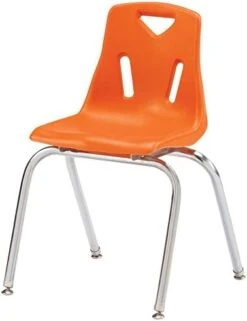 Jonti-Craft Berries 8140JC1114 Stacking Chair With Chrome-Plated Legs, 10" Height, Orange -Safavieh Furniture 41 mG6Pnh4L. AC