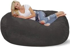 Chill Sack Bean Bag Chair Cover, 7-5-feet, Ultrafur - Charcoal -Safavieh Furniture 41 qpC2E3L. AC