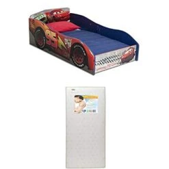Delta Children Disney/Pixar Cars Wood Toddler Bed With Twinkle Stars Crib & Toddler Mattress