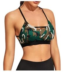 MatureGirl Workout Strap Sport Fashion Back Underwear Bras Women Yoga Lingerie Organic Yoga Bra (Green, S)