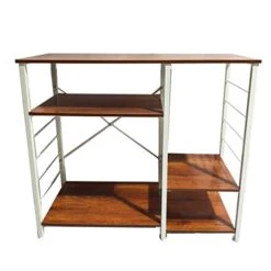 GENERIC 4 Tier Shelving Multi-Purpose Storage Utility Bakers Rack, Vintage Rustic