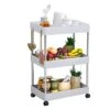 Free Standing Kitchen Storage Shelf Rack Kitchen Rack Floor-to-ceiling Multi-layer Refrigerator Cracks Removable Trolley Side Storage Rack Living Room Supplies Storage Rack Kitchen Bakers Rack Microwa