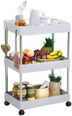 Free Standing Kitchen Storage Shelf Rack Kitchen Rack Floor-to-ceiling Multi-layer Refrigerator Cracks Removable Trolley Side Storage Rack Living Room Supplies Storage Rack Kitchen Bakers Rack Microwa -Safavieh Furniture 4109xJUpEiL. AC