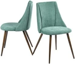 FurnitureR Mid-Century Dining Room Chairs Set Of 2, Side Chair Velvet Upholstered Seat With Metal Frame, Yellow -Safavieh Furniture 410aGyRyzCL. AC