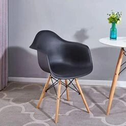 2xhome - Kids Size Plastic Toddler Armchairs With Natural Wooden Dowel Legs And White Round Table, Black (3 Piece Set) 20 2xhome - Kids Size Plastic Toddler Armchairs With Natural Wooden Dowel Legs And White Round Table, Black (3 Piece Set) -Safavieh Furniture 410ahz8n4wL