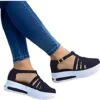 XHLEMON Sandals For Women Casual Dressy Summer Slip On Ankle Strap Platform Wedges Flat Buckle Up Walking Shoes