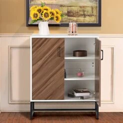MAISON ARTS Modern Buffet Cabinet With Storage, Sideboard Storage Cabinet With 2 Doors For Living Room, Kitchen, Entryway, Hallway, 28 Inch, White 10 MAISON ARTS Modern Buffet Cabinet With Storage, Sideboard Storage Cabinet With 2 Doors For Living Room, Kitchen, Entryway, Hallway, 28 Inch, White -Safavieh Furniture 4114Bsr0W0L