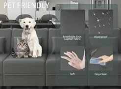 LLappuil Oversized Modular Sofa U Shape Sectional Sofa Set With Storage, Large Corner Sleeper Couch With Reversible Chaise, Faux Leather Fabric Waterproof Sofa, Dark Grey -Safavieh Furniture 411SwN12gDL