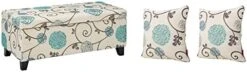 Christopher Knight Home Breanna Fabric Storage Ottoman, White And Blue Floral -Safavieh Furniture 411TPcvhaPL. AC