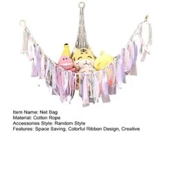 Areclern Stuffed Animal Storage Plush Toy Hanging Mesh Toy Net Toy Organizers And Storage Kids Bedroom Decor Beige -Safavieh Furniture 411cdZRjIAL