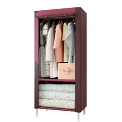 HMGGDD Simple Wardrobe Cloth Cabinet Steel Tube Bold Reinforcement Individual Assembly Steel Frame Large Student Wardrobe
