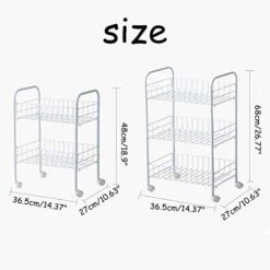 NERDOH 2/3 Tier Simple Storage Organizer Rack Bedroom Bathroom Kitchen Shelf Metal Rolling Trolley Cart Storage Holder Basket Bookshelf,Without Wheel,2 Tiers -Safavieh Furniture 411oNnflB7L