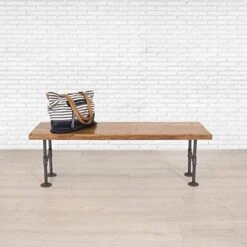 Pipe And Cedar Wood Mudroom And Entryway Storage Bench, Solid Cedar Wood With Pipe Base By William Roberts Vintage -Safavieh Furniture 411tmWI9dEL