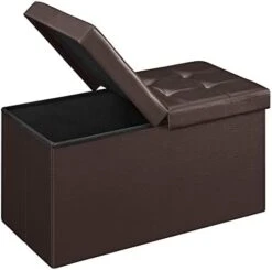 SONGMICS 30 Inches Folding Storage Ottoman Bench, Storage Chest Footstool, Brown ULSF45BR & 43 Inches Folding Storage Ottoman Bench, Storage Chest, Footrest, Holds Up To 660 Lb, Brown ULSF703 -Safavieh Furniture 411vke1FqL. AC
