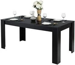 Giantex Dining Table, Wood Rectangular Table, Modern Farmhouse Table 63" X 31.5" X 30", Home Furniture Kitchen Table, Black Dining Room Table For 4-6 People 11 Giantex Dining Table, Wood Rectangular Table, Modern Farmhouse Table 63" X 31.5" X 30", Home Furniture Kitchen Table, Black Dining Room Table For 4-6 People -Safavieh Furniture 411zVuo7qDL. AC