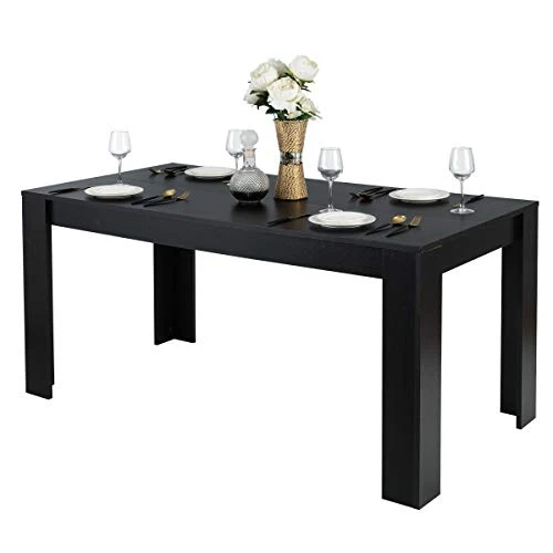 Giantex Dining Table, Wood Rectangular Table, Modern Farmhouse Table 63" X 31.5" X 30", Home Furniture Kitchen Table, Black Dining Room Table For 4-6 People 1 Giantex Dining Table, Wood Rectangular Table, Modern Farmhouse Table 63" X 31.5" X 30", Home Furniture Kitchen Table, Black Dining Room Table For 4-6 People