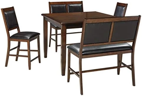 Signature Design By Ashley Bennox 5 Piece Counter Height Dining Set, Includes Table & 4 Barstools, Brown 7 Signature Design By Ashley Bennox 5 Piece Counter Height Dining Set, Includes Table & 4 Barstools, Brown - Image 7